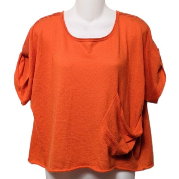 AUTUMN CASHMERE Rolled Hem Boxy Lightweight Top S - Picture 1 of 6